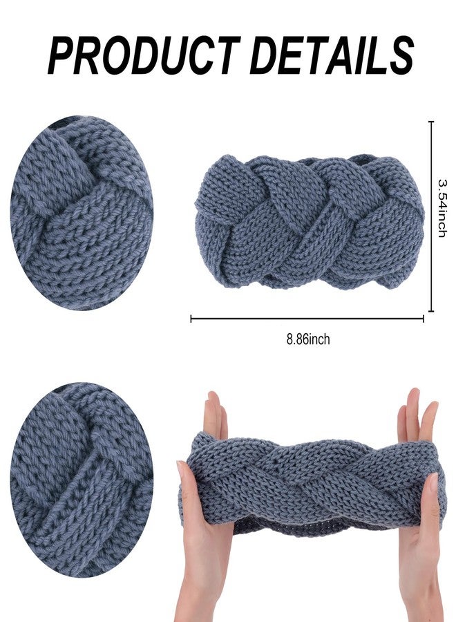 Ondder Winter Headbands for Women Braided Knit Soft Wide Crochet Headband for Women Girls Winter Ear Warmers (Black ，White，Gray - Image 3