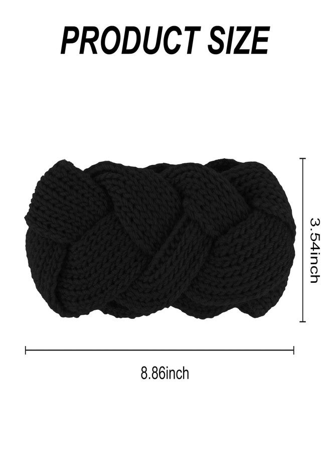 Ondder Winter Headbands for Women Braided Knit Soft Wide Crochet Headband for Women Girls Winter Ear Warmers (Black ，White，Gray - Image 2