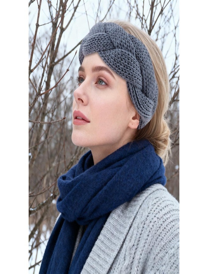Ondder Winter Headbands for Women Braided Knit Soft Wide Crochet Headband for Women Girls Winter Ear Warmers (Black ，White，Gray - Image 5