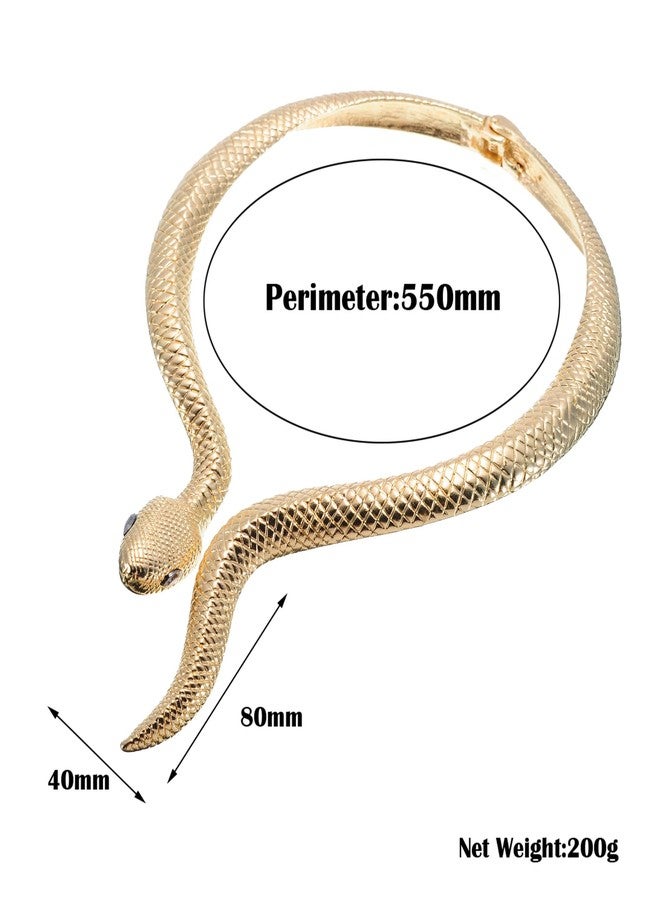 Jerollin Vintage Exaggerated Alloy Choker Gold Snake Adjustable Collar Collar Necklace - Image 4