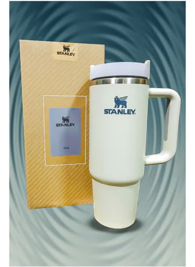 Stanley 40oz Stainless Steel Travel Tumbler with Reusable Straw – BPA-Free, Sustainable & Dishwasher Safe – Leakproof FlowState Lid & Double-Wall Insulation – Keeps Drinks Hot 16H & Cold 24H – Slim Base Fits Car Cup Holders – Ergonomic Handle for Travel, Work & Everyday Use
