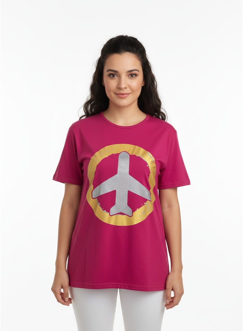 general Ladies T-shirt Blue Trend SS TA-AB21WNXTSNM091 - Image 1