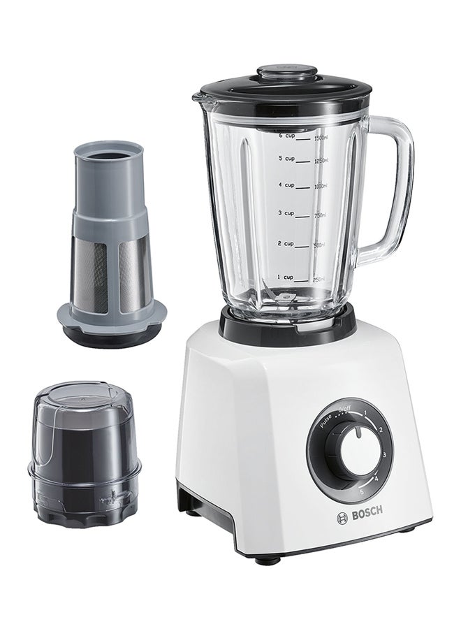 بوش ماكينة خلط 1.9 لتر 600 وات 1.9 ml 600 W MMB33G5BGB أبيض\فضي\شفاف - Image 1