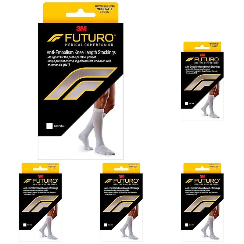 FUTURO Futuro Womens Knee High White XLarge Pack of 5 - Image 1