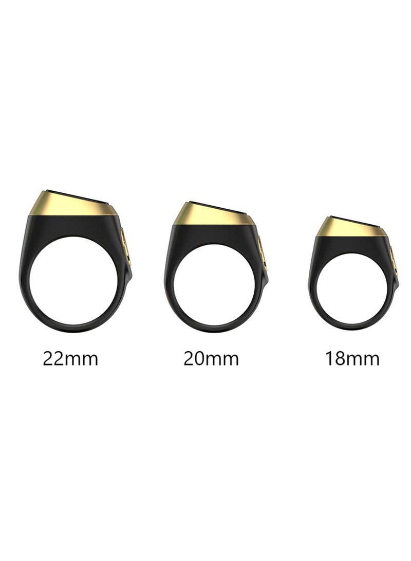 iQIBLA Smart Tasbih Zikr Ring OLED Display Powerful Battery Backup Smart Ring App Operated Tasbih Counter Prayer Reminder Technology Plastic 5 Prayer Time Reminders iQibla Smart Zikr Ring 18MM Nova Blue - Image 4