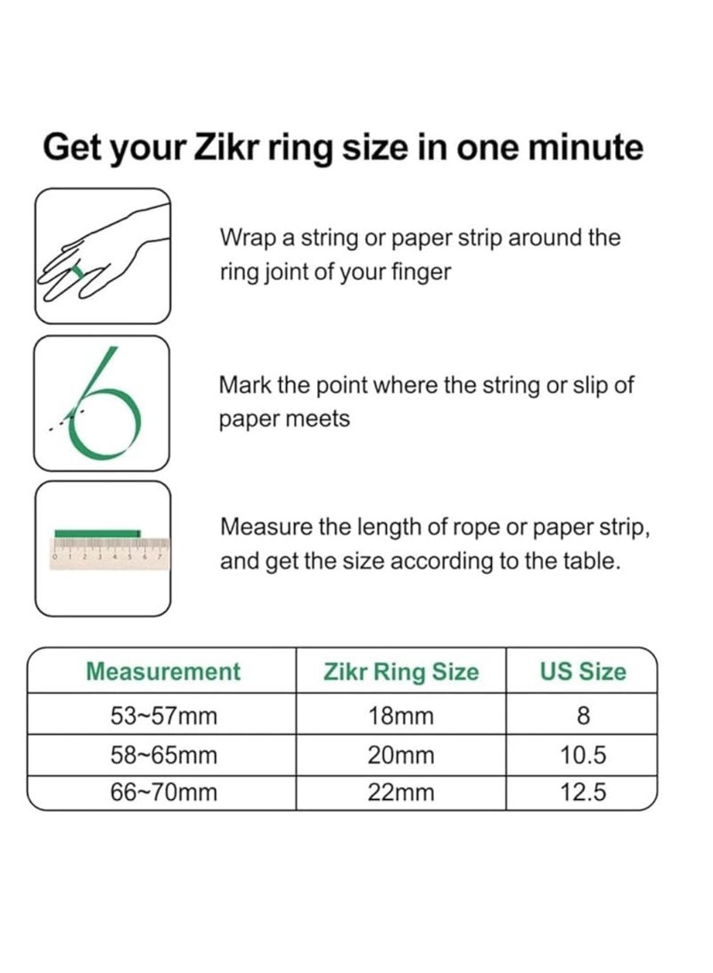 iQIBLA Smart Tasbih Zikr Ring OLED Display Powerful Battery Backup Smart Ring App Operated Tasbih Counter Prayer Reminder Technology Plastic 5 Prayer Time Reminders iQibla Smart Zikr Ring 18MM Nova Blue - Image 5