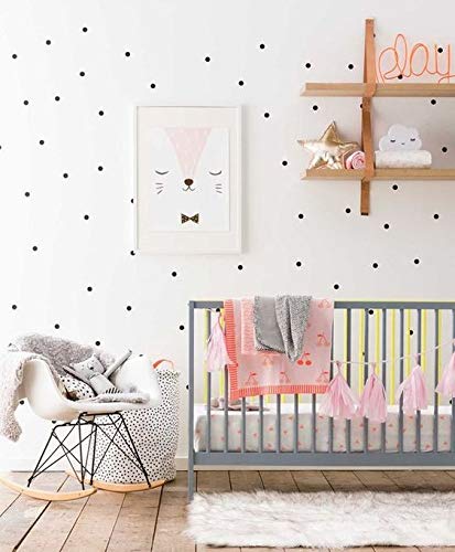 BugyBagy Removable Wall Decals for Kids Room Decoration 1 inch 100pcs Polka Wall Decals (Black,1 inch dot 100pcs) - Image 2