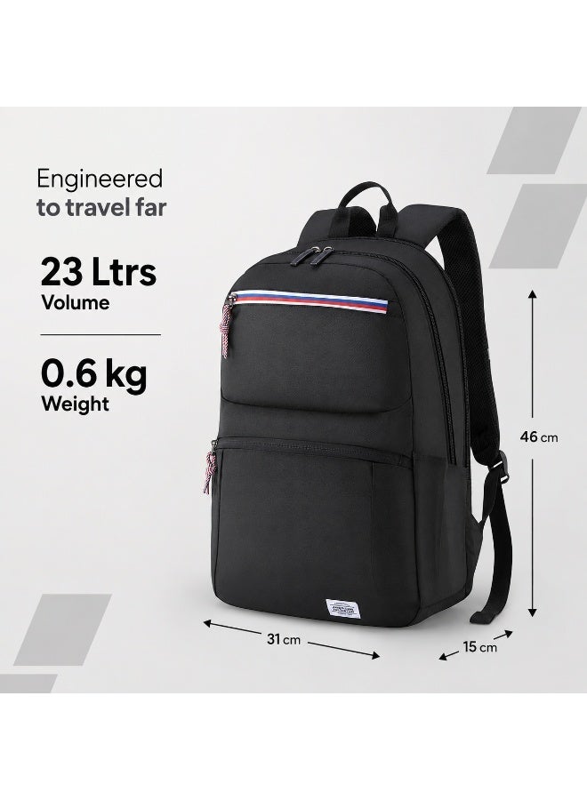 AMERICAN TOURISTER Braydon 15.6" Laptop Backpack 23L Capacity, Polyester, Onyx Black|Adjustable Strap|Ergo Back & Shoulder|Bottle Holder|Front Pocket - 1 Year International Warranty - Image 2