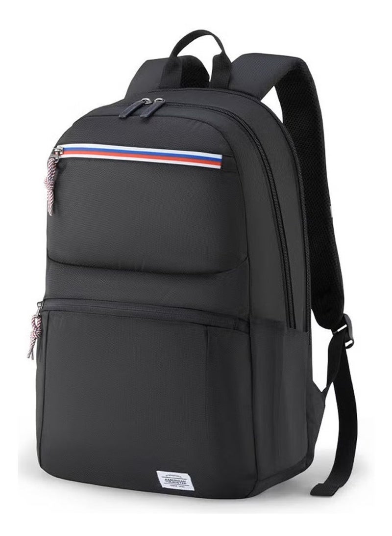 AMERICAN TOURISTER Braydon 15.6" Laptop Backpack 23L Capacity, Polyester, Onyx Black|Adjustable Strap|Ergo Back & Shoulder|Bottle Holder|Front Pocket - 1 Year International Warranty - Image 1