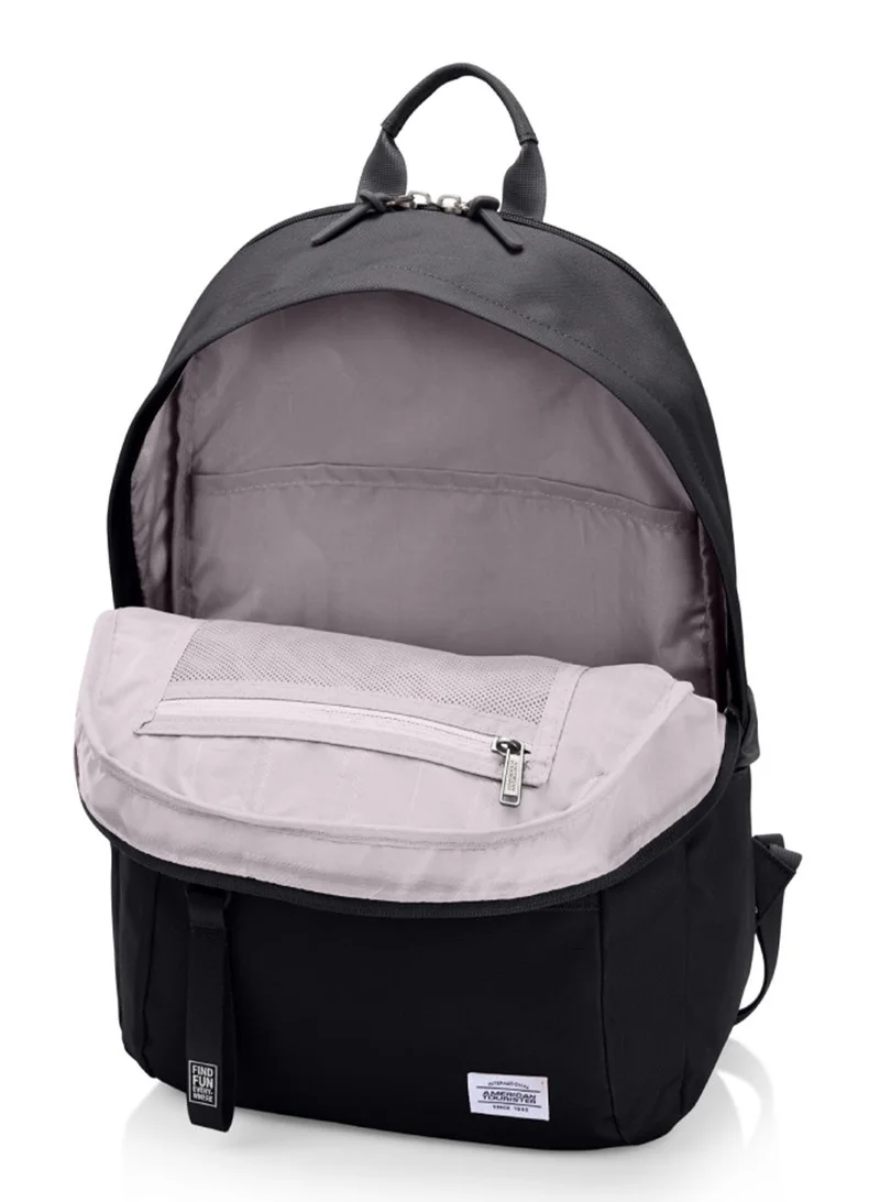 American Tourister Onyx Black Braydon 15.6" Laptop Backpack 23L Capacity, Polyester, Onyx Black|Adjustable Strap|Ergo Back & Shoulder|Bottle Holder|Front Pocket - 1 Year International Warranty  | Best Price UAE