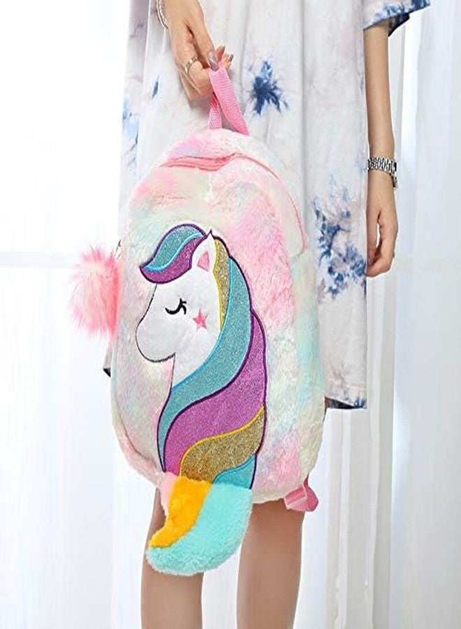 HEER Plush Unicorn Furry Furr Cute Womens Girls Travel Picnic Backpack Backpacks Back Bag Bagpack for Womens Girls & Kids - Image 5