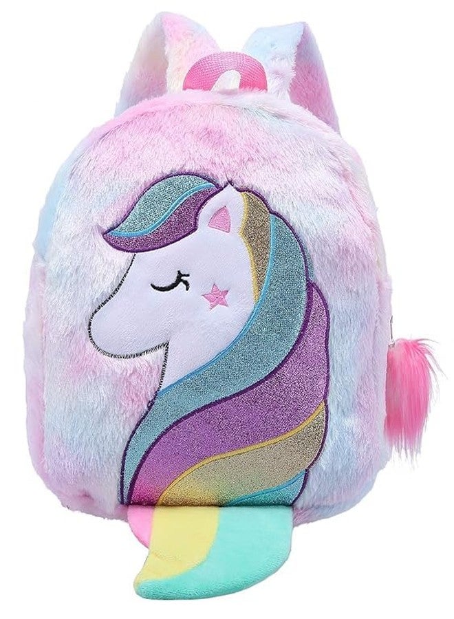HEER Plush Unicorn Furry Furr Cute Womens Girls Travel Picnic Backpack Backpacks Back Bag Bagpack for Womens Girls & Kids - Image 1