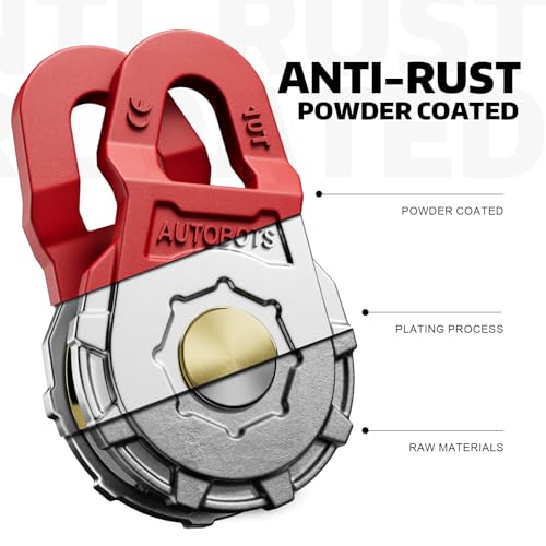 AUTOBOTS Snatch Block (22046LBS Work Load Limit) for Winch Recovery,Heavy Duty Forged Steel Snatch Block Pulley for Truck, UTV, ATV Red - Image 2