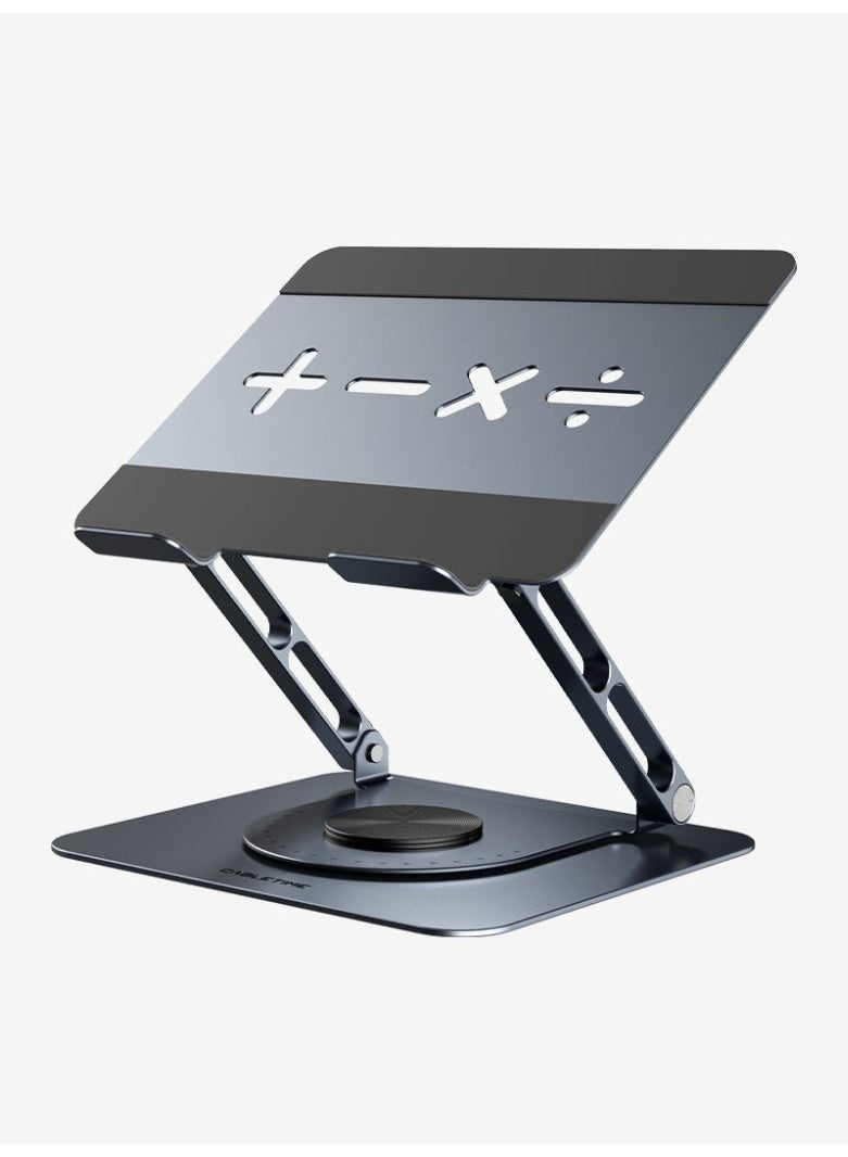 CABLETIME Adjustable 360° Swivel Laptop Stand | Rotating Aluminium Desk Holder with Ergonomic Height Adjustment, Foldable Portable Riser | 11-17 Inch Laptops - Image 1
