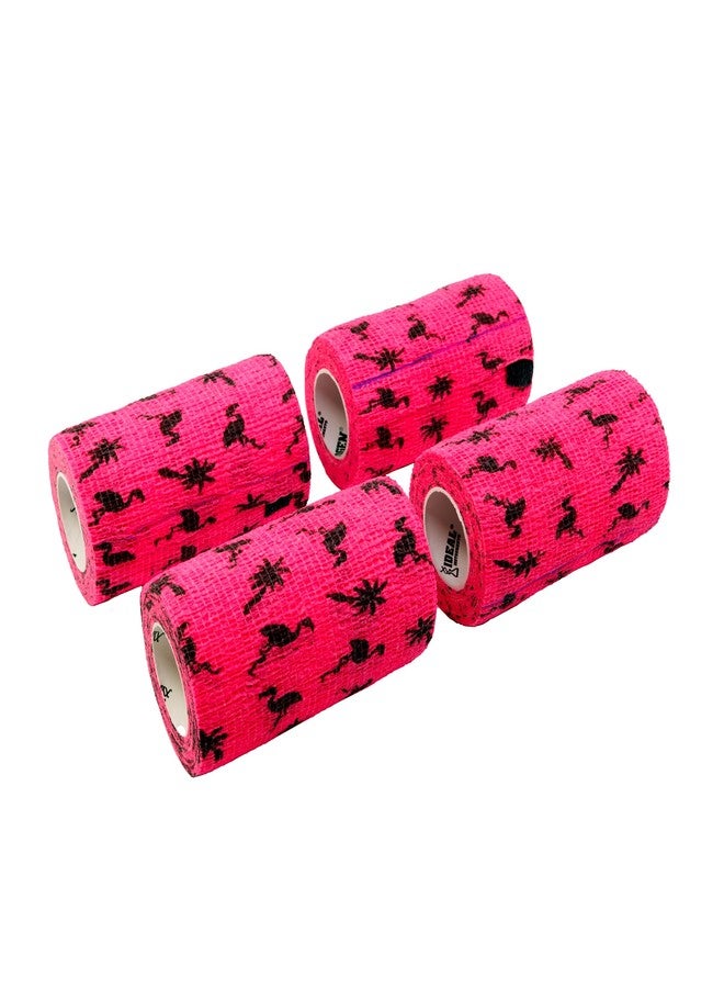 Neogen Syrflex Cohesive Bandage 4” Pink Flamingo 4pk - Image 2