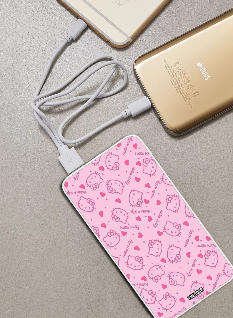 Theodor 10,000 mAh Super Fast Charging Ultra Compact Power Bank with Quick Charge & Power Delivery, Portable Charger For iPhone and Android Hello Kitty Tags - Image 2