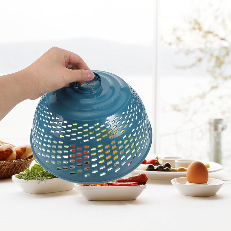 Healeved Blue Mesh Food Cover Dome, Reusable Plate Serving Tent with Dust-resistant Screen, Outdoor Picnic and Kitchen Food Protective Net for Table and Bbq - Image 5