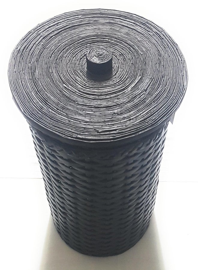 Sonas Creation Paperus, Standard Size 11 Inch Tall, 10 Liter, Black, Pull Out Cover Waste Basket, Dustbin with Lid, Trashcan, Paper Bin, Eco-friendly, Handmade, of Paper Ropes - Image 1