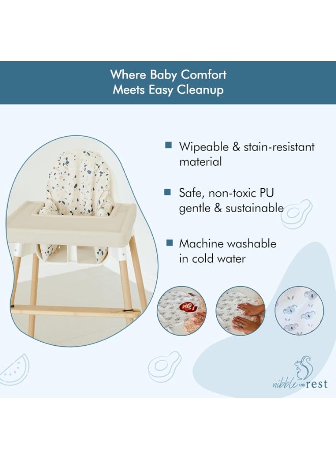 Nibble and Rest Highchair Cushion Cover for Inflatable Cushion, Compatible for IKEA Antilop Highchair,Accessories Stain-Proof and Wipeable Cover (Cushion NOT Included)(Earthyterrazzo) - Image 2