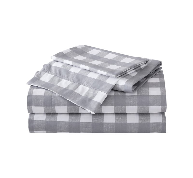 Eddie Bauer  Full Sheets Cotton Percale Bedding Set Crisp  Cool Home Decor Lakehouse Plaid Full