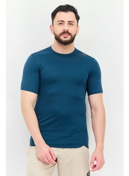 Adidas Men Slim Fit Short Sleeve Training T-Shirt, Teal  - Image 1