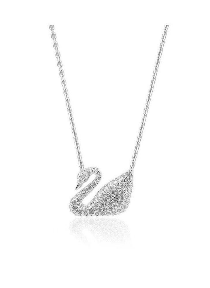 Generic Swan Rhodium Plated Necklace 