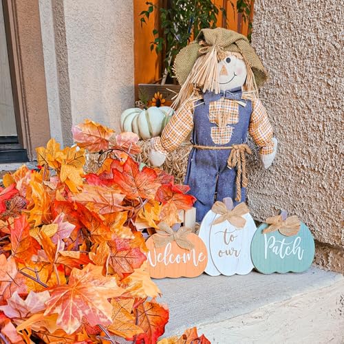 CQURE 5 Pack Fall Leaf Garland, Total 29.5Ft Artificial Fall Vines Autumn Garland Fall Maple Leaves Thanksgiving Decor for Home Wedding Fireplace Christmas - Image 4