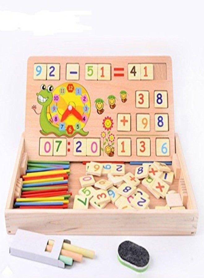 Little Mind KNK Wooden Math Operation Box for Kids | Addition Subtraction Multiplication Division Learning Toy | Number Sticks Clock Board | Early Education Toy for Boys Girls 3+ - Image 1
