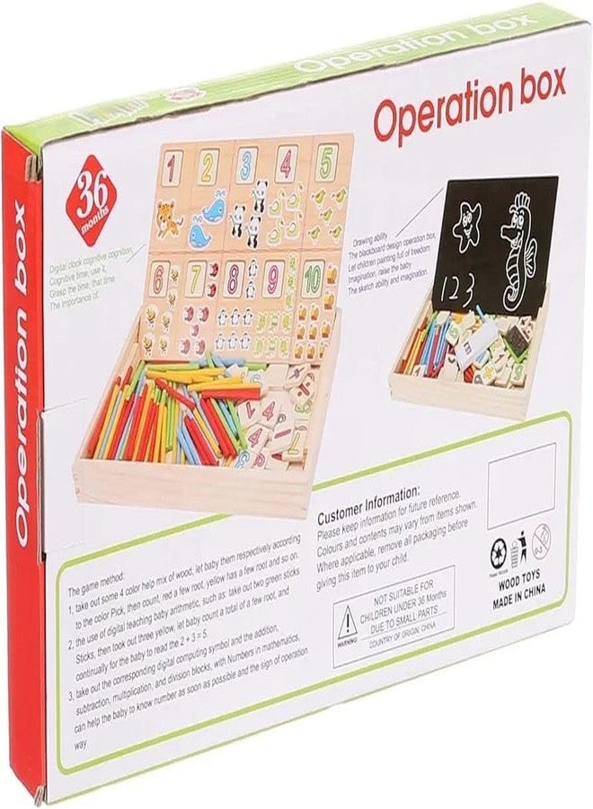 Little Mind KNK Wooden Math Operation Box for Kids | Addition Subtraction Multiplication Division Learning Toy | Number Sticks Clock Board | Early Education Toy for Boys Girls 3+ - Image 5