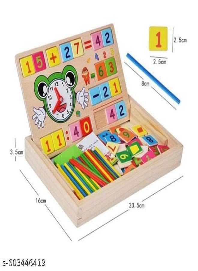 Little Mind KNK Wooden Math Operation Box for Kids | Addition Subtraction Multiplication Division Learning Toy | Number Sticks Clock Board | Early Education Toy for Boys Girls 3+ - Image 3