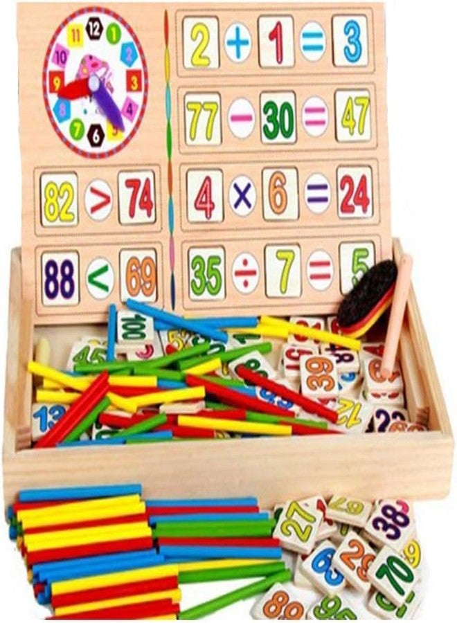 Little Mind KNK Wooden Math Operation Box for Kids | Addition Subtraction Multiplication Division Learning Toy | Number Sticks Clock Board | Early Education Toy for Boys Girls 3+ - Image 2