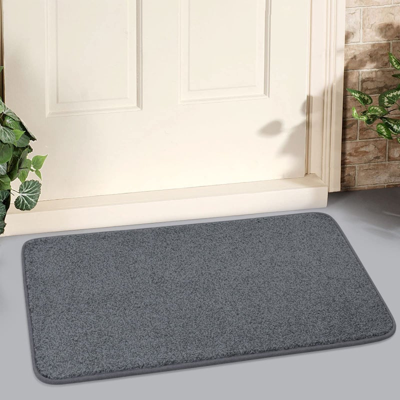 LINLA Indoor DoormatSuper Absorbs Mud Mat Washable NonSlip Clean Door Carpet for Outside Front Door Inside Dirt Trapper Mats Shoes Scraper 30x18 Inches Gray