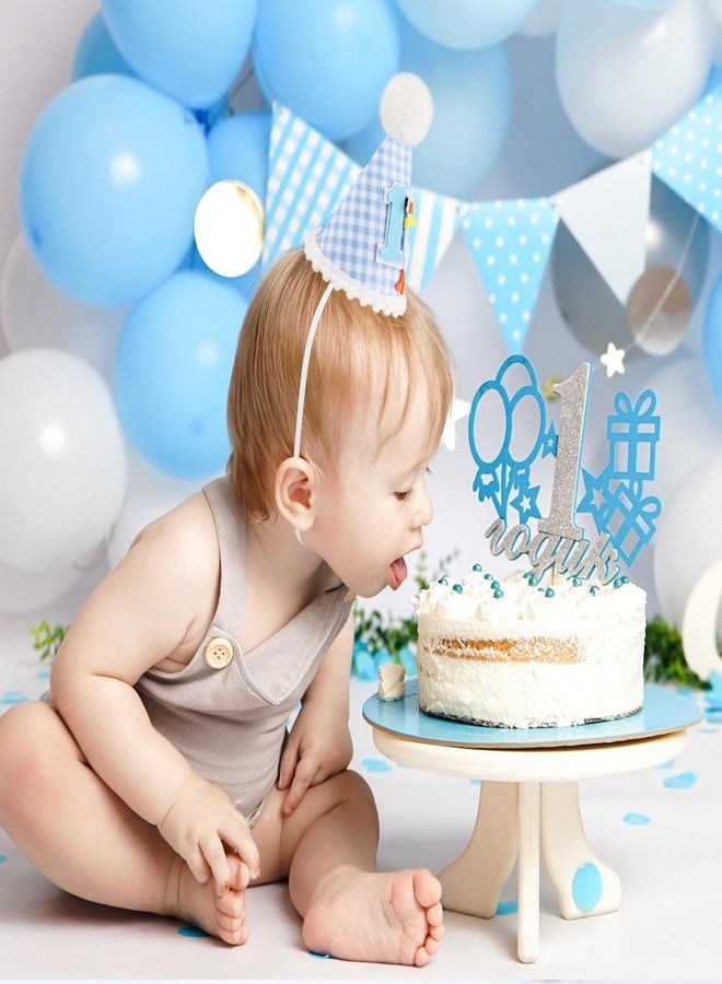 Pinsit One Silly Goose First Birthday Hat, Silly Goose 1st Birthday Party Hat for Boys, Blue Gingham Party Decorations(Blue) - Image 3