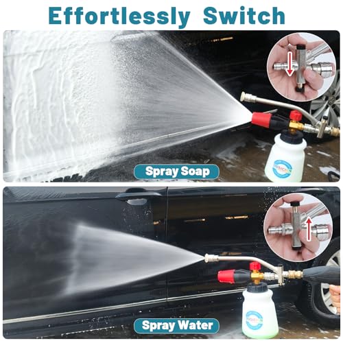 DUSICHIN Foam Cannon DualConnector Accessory Pressure Washer Double Tip Attachment for Soap Cannon 14 Quick Connect for Car Wash 5 Pressure Washer Sprayer Nozzles DUS2405 - Image 3