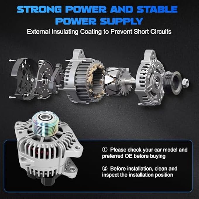 YOMALL Alternator 11492 for Hyundai Sonata 2010-2013 & Tucson 2010-2013 2.4L for Forte 2010-2013 2.0L & Optima/Sportage 2011-2013 2.4L 110A 6PK 37300-2G400 37300-2G150 37300-25600 - Image 5