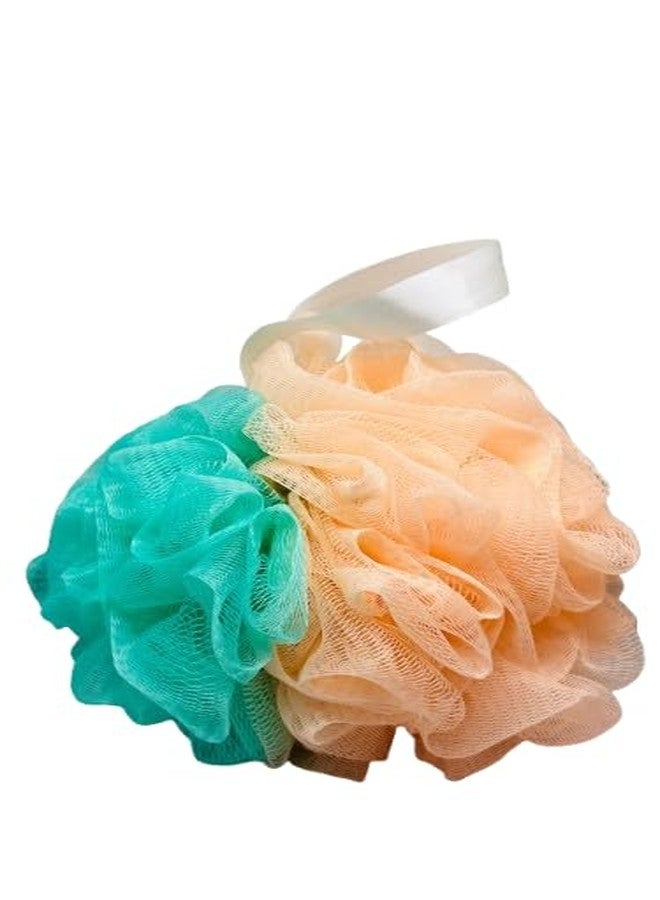 RAPIDO-Premium Dual-Color Loofah Set - 55g/ piece (4-Pack) - Unique Fruity Inspired Design-(Blue, peach and turquoise, Pack of 4) - Image 2