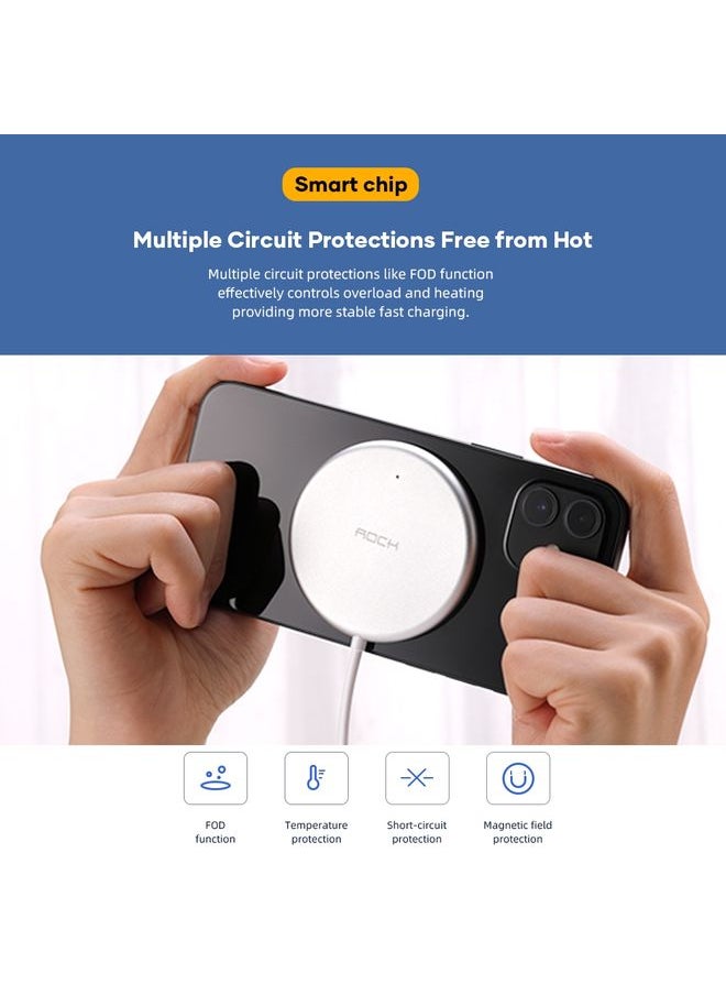 Rock - ROCK W33 Portable Mini Magnetic Magsafe Wireless Charger - Image 1