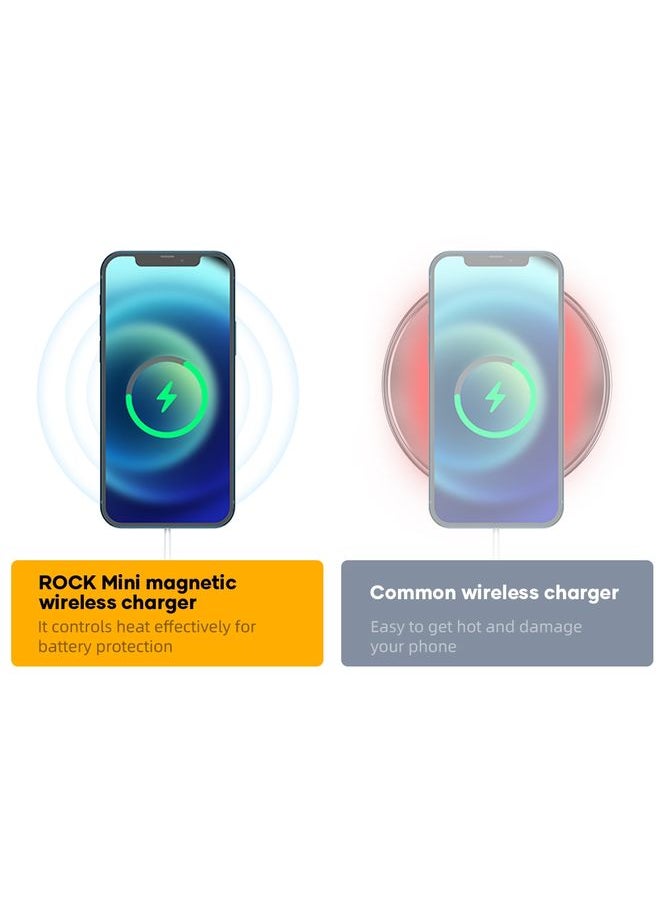 Rock - ROCK W33 Portable Mini Magnetic Magsafe Wireless Charger - Image 1