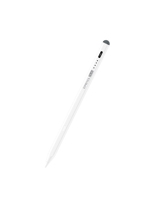 EONE Duo Smart Stylus for iPad, Fast USB-C Charging, Palm Rejection, Tilt Sensitivity, 11H Battery, Lightweight Aluminum Pencil for Drawing & Writing – White - Image 1