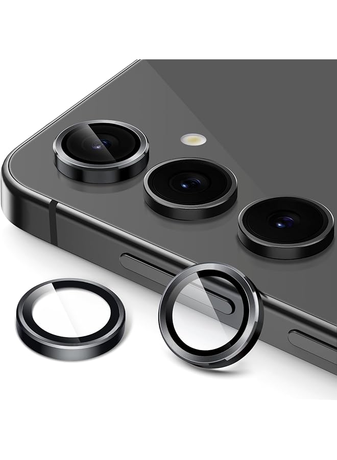 جي تيك واقي عدسة الكاميرا لهاتف Samsung Galaxy S24 Fe 9H من الزجاج المقوى المعدني بحلقة فردية عالية الوضوح، مجموعة واحدة باللون الأسود - Image 1