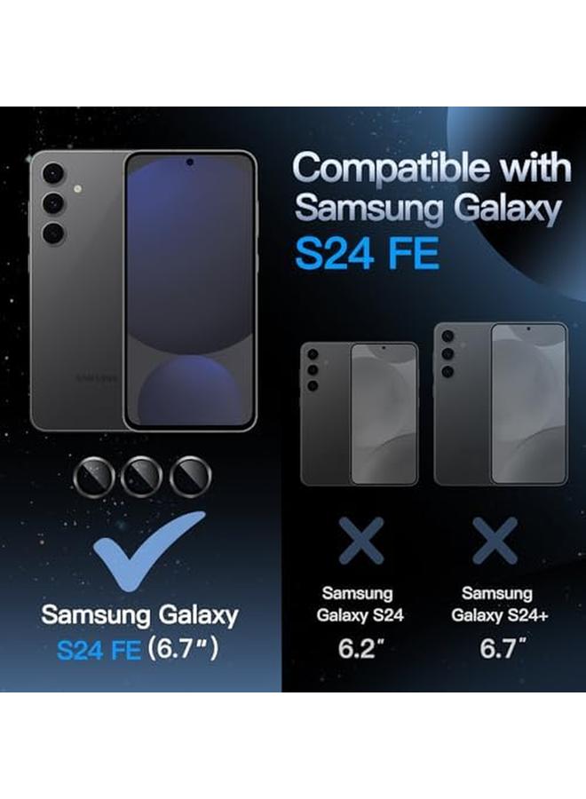 جي تيك واقي عدسة الكاميرا لهاتف Samsung Galaxy S24 Fe 9H من الزجاج المقوى المعدني بحلقة فردية عالية الوضوح، مجموعة واحدة باللون الأسود - Image 2