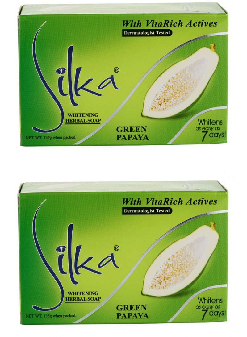 سيلكا صابون البابايا الخضراء 135 جرام قطعتين - Image 1
