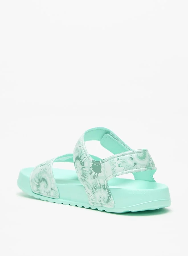 Kappa Girls All-Over Print Floaters With Hook And Loop Closure