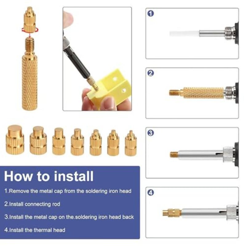 Pieces M2 M2.5 M3 M4 M5 M6 Threaded Inserts Assortment Kit for 3D Printing, Brass Knurled Nuts, Metric Heat Set Inserts for Plastic Components - Image 4