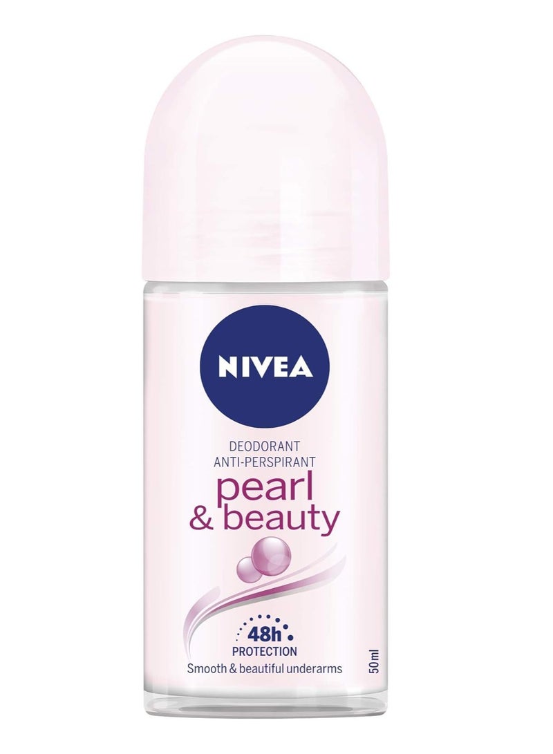 Nivea Antiperspirant Roll-on for Women, Pearl & Beauty Pearl Extracts 50ml (Pack of 6)  - Image 3