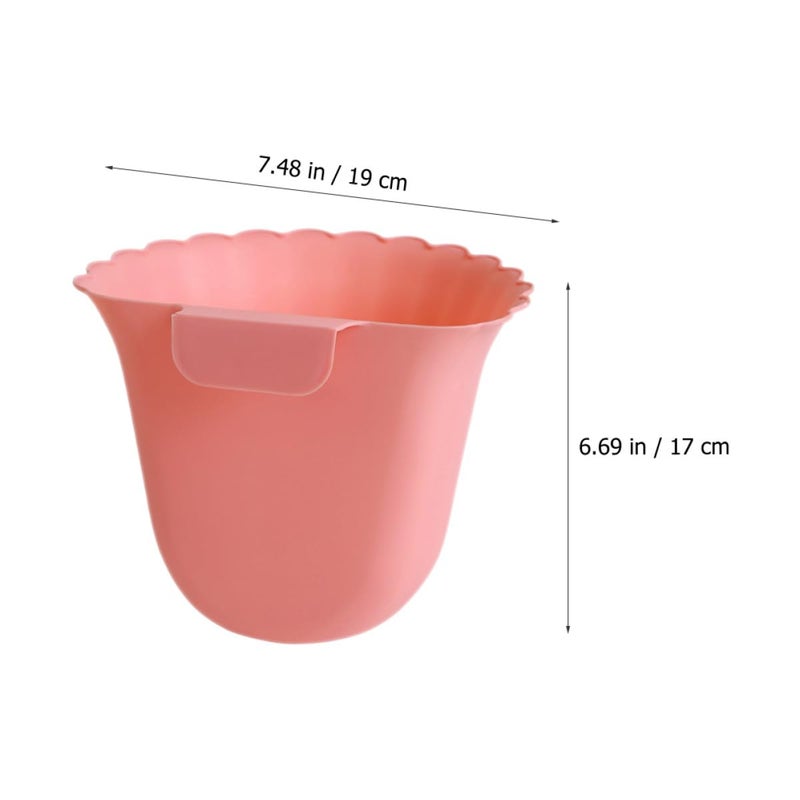 Wall-Mounted Flower Shape Kitchen Waste Bin 6pcs Small Hanging Trash Cans for Cupboard Door Home Cabinet Kitchen Compost Garbage Container Blue and Pink - Image 2