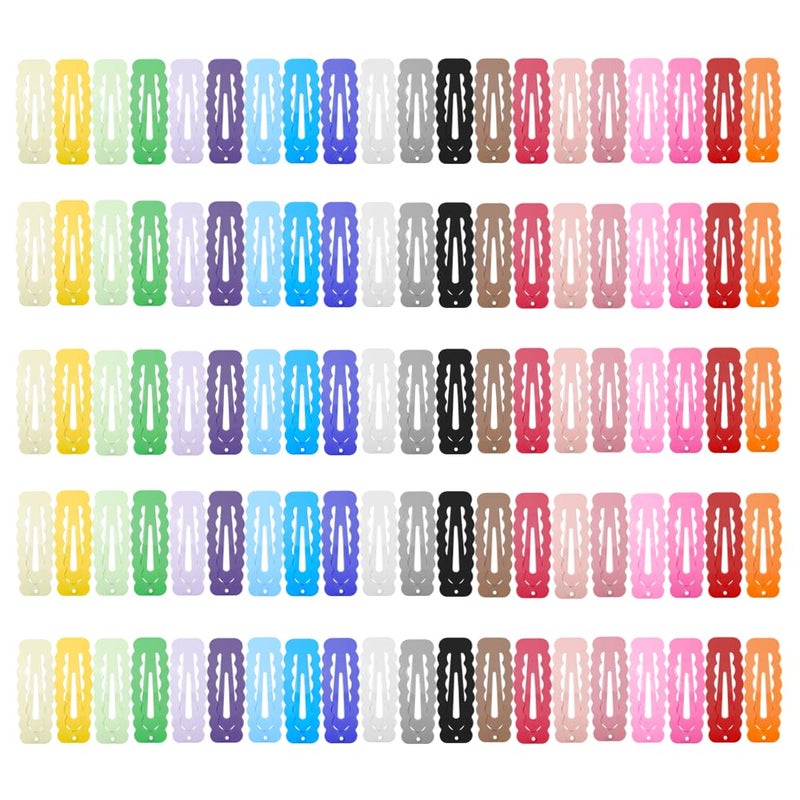 ECADY 100-Piece Metal Snap Hair Clips for Girls, Toddlers, and Kids - Perfect for Fine Hair, Thick Hair, and More - Featuring Fun Rectangle Designs - Image 1