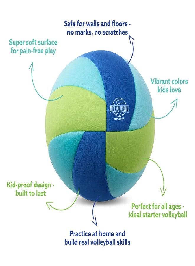 MOTOMY Soft Volleyball (Green/Aqua/Blue) - Image 5