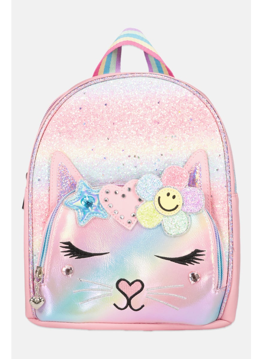 OMG Accessories Kids Girl Bella Start Heart Mini Back Pack 17 H x 22 L x 8 W cm, Pink  - Image 1