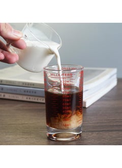 BCnmviku BCnmviku Measuring Cup Shot Glass 4 Ounce/120ML Liquid Heavy High Espresso Glass Cup Black Line  - Image 4
